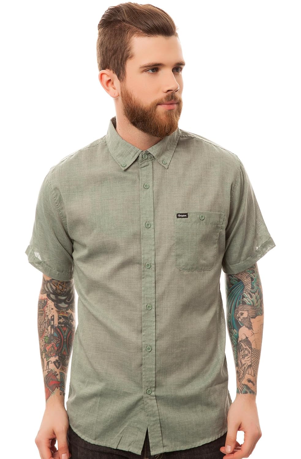brixton mens central short sleeve woven